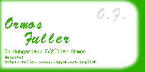 ormos fuller business card